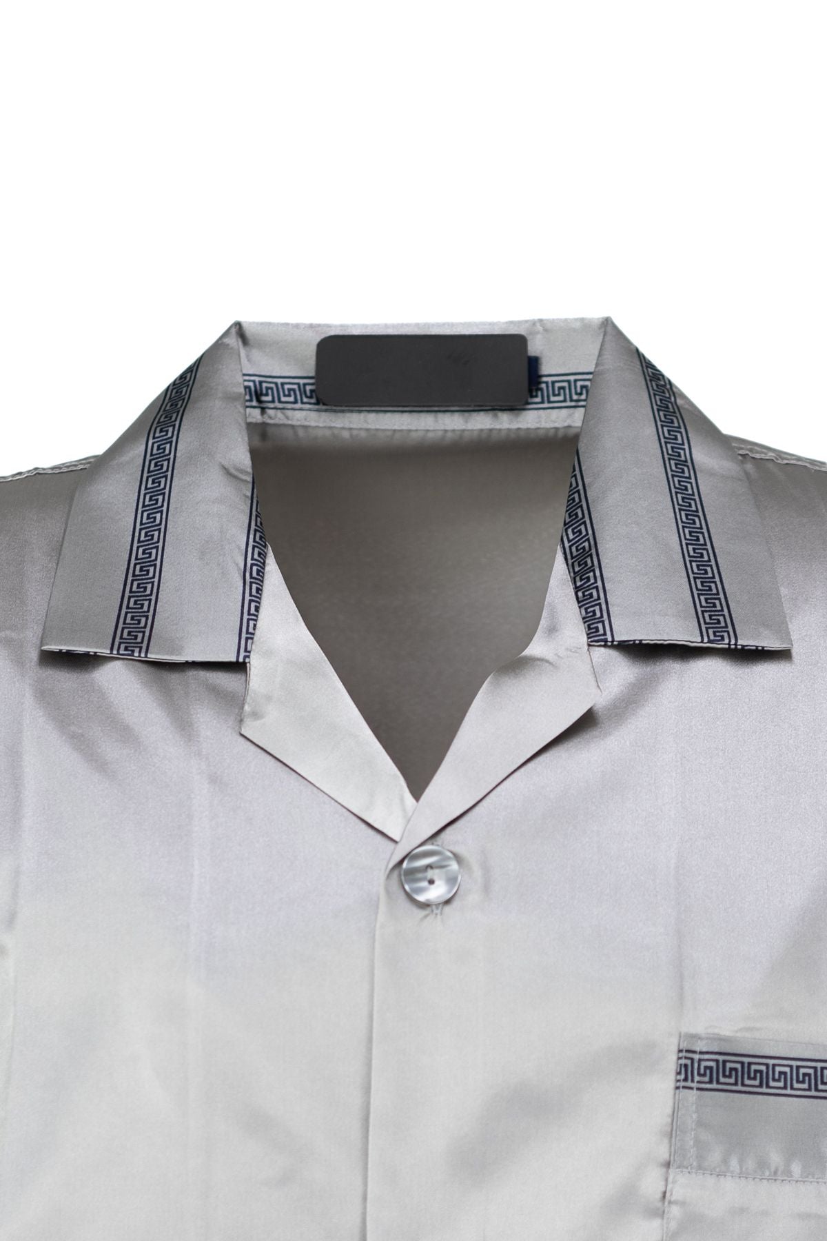 Erkek Klasik Model Pijama Takımı Premium ipeksi Saten Kumaş Cepi Şık Çizgili Rahat Tam Kalıp